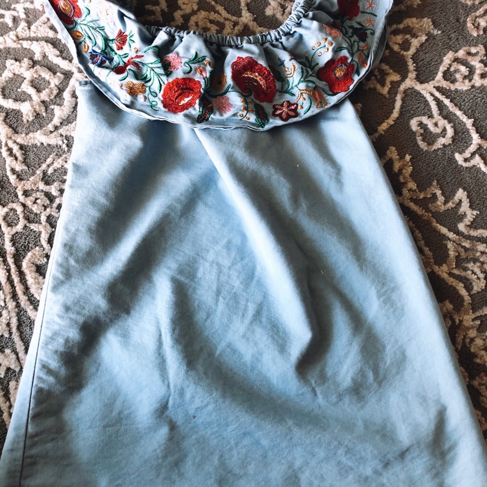Embroidered mini dress